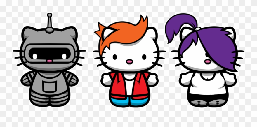 Futurama Kittys By Yayzus - Hello Kitty Baby Bib Cotton Hook And Loop Fastener Clipart
