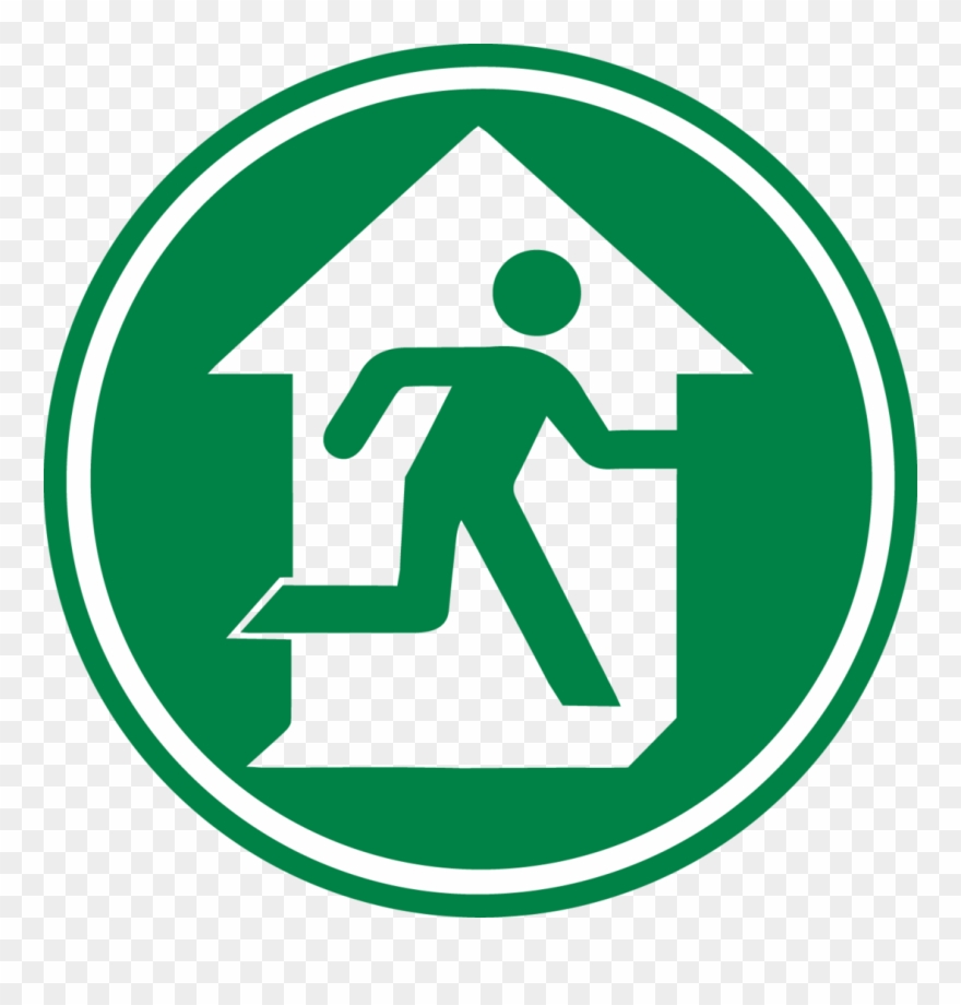 Fire Exit Symbol Floor Sign - Exit Running Man Sign Clipart