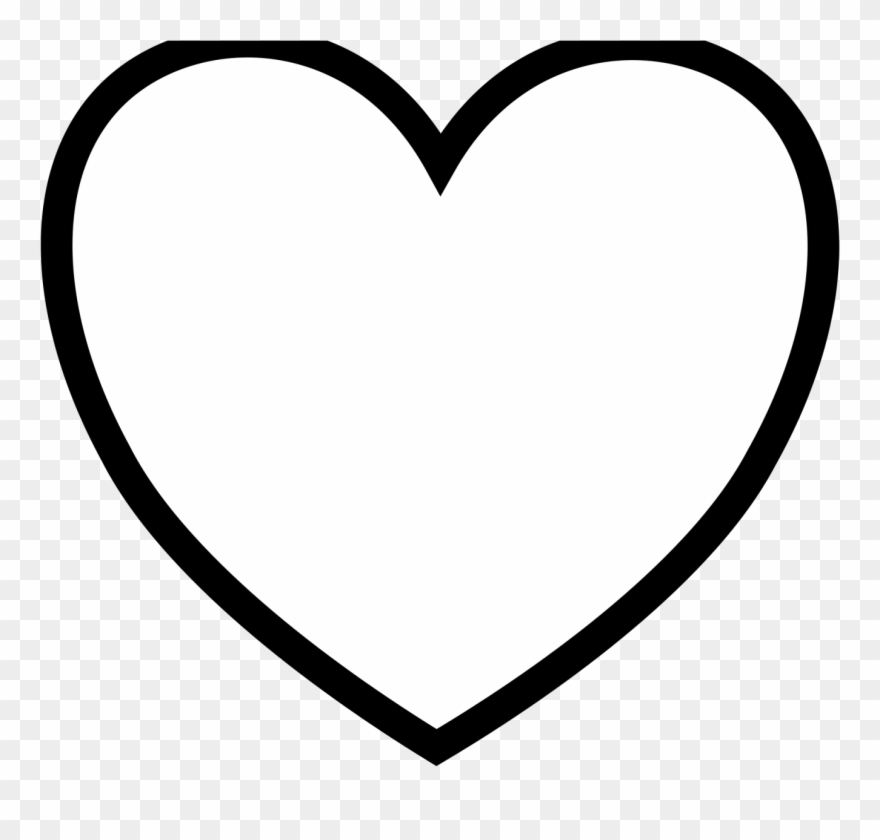 Coloring Page Of A Heart - Instagram Like White Png Clipart