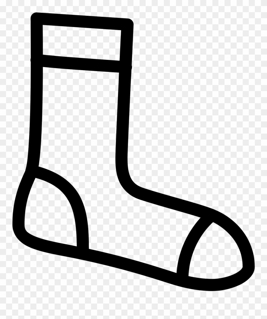Socks Icon - Black And White Cartoon Sock Clipart