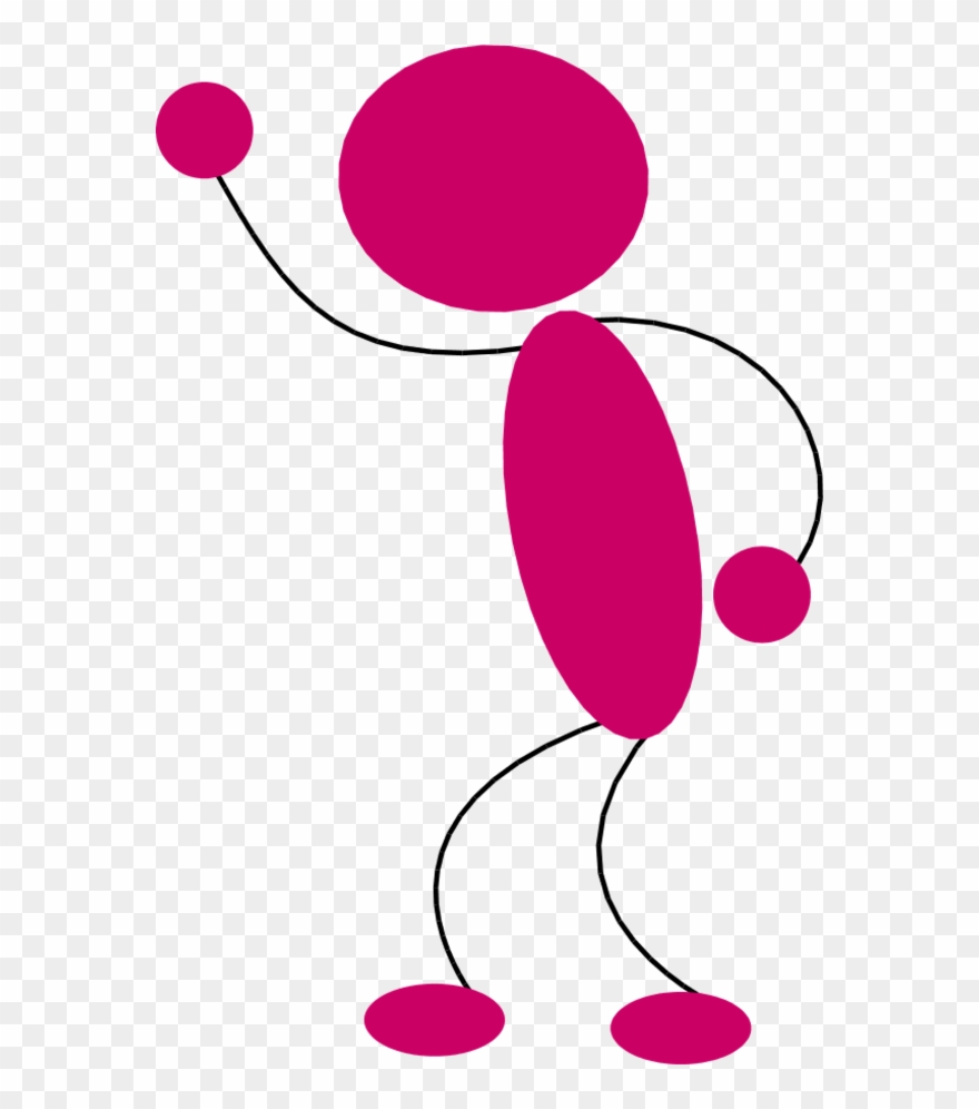 Blue Man Waving Shouting Cheering - Stick Figure Clipart