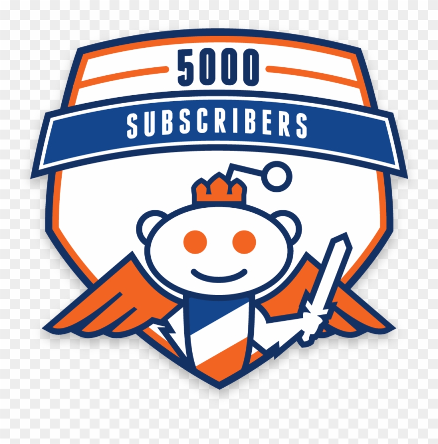 5000 Subscribers Reddit Patch Clipart