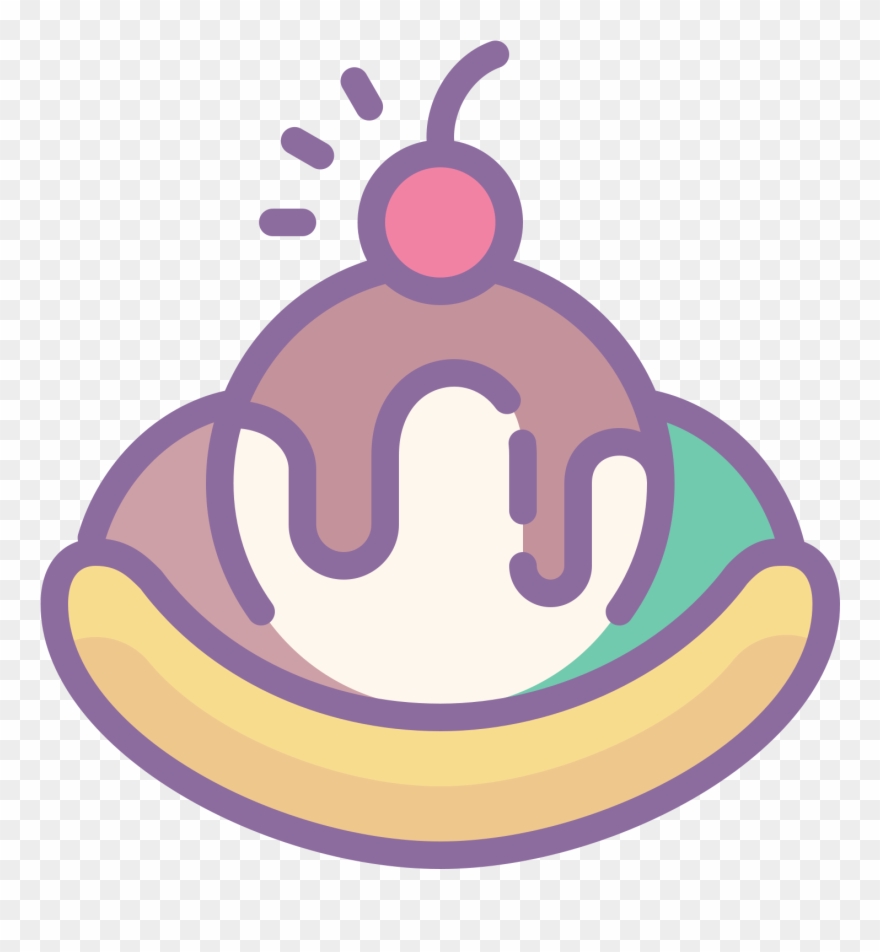 Banana Split Icon - Icon Clipart