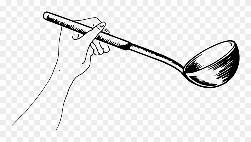 Vector Hand 26, Buy Clip Art - Black And White Ladle - Png Download