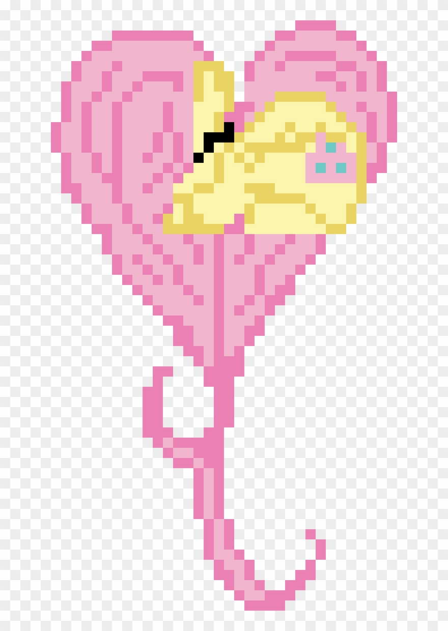 Pixel Heart - Fluttershy - Adventure Time Pixel Art Minecraft Clipart