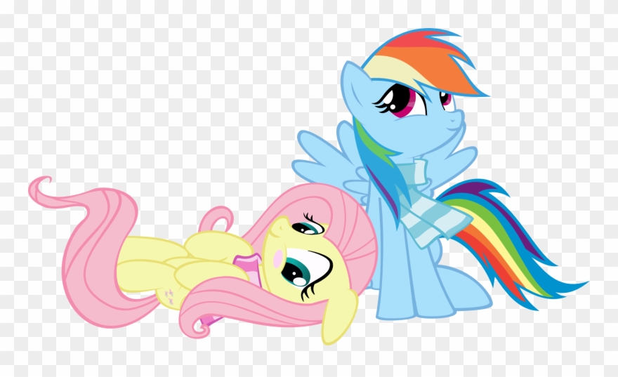 Fluttershy And Rainbow Dash By Muhmuhmuhimdead Fluttershy - Rainbow Dash And Fluttershy Png Clipart