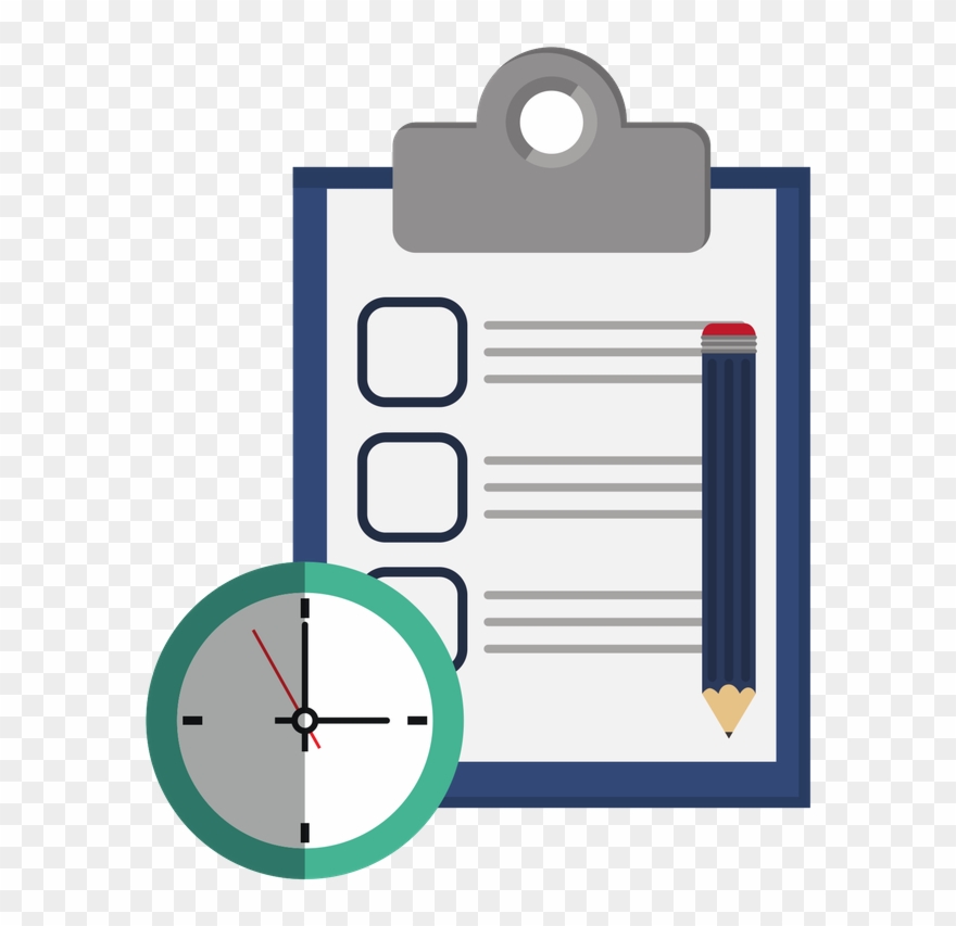 Checklist And Clock Icon - Vector Graphics Clipart
