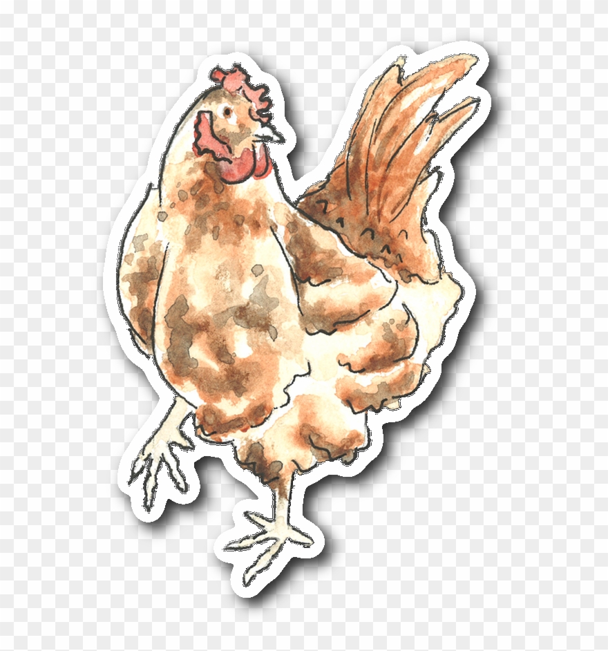Little Red Hen Sticker - Kleine Rote Henne-gruß-karte Karte Clipart