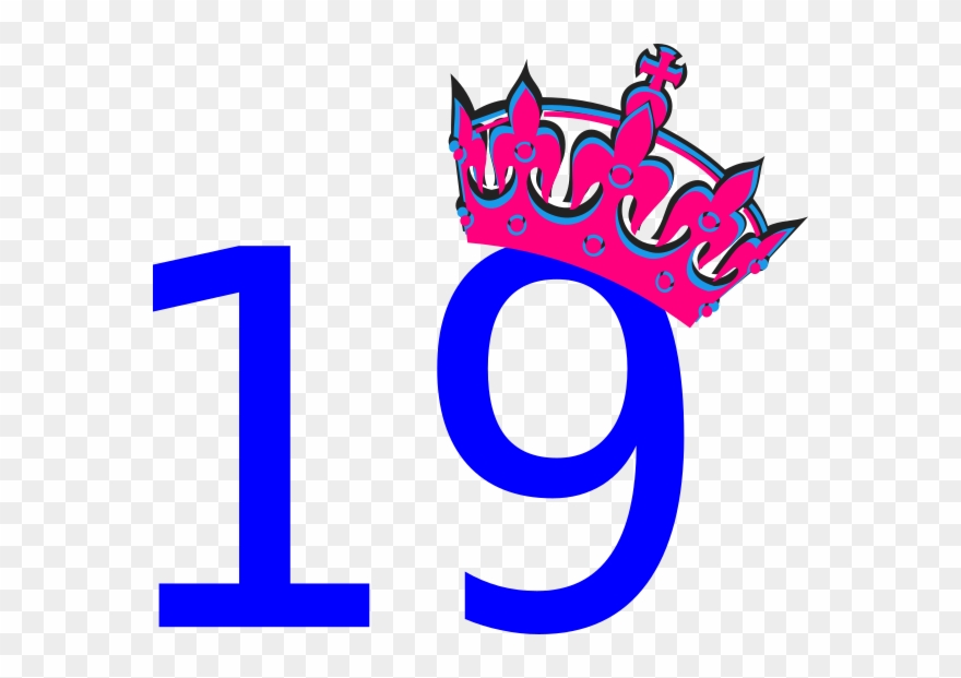 Pink Tilted Tiara And Number 19 Clip Art - Happy Birthday To Me 18 - Png Download