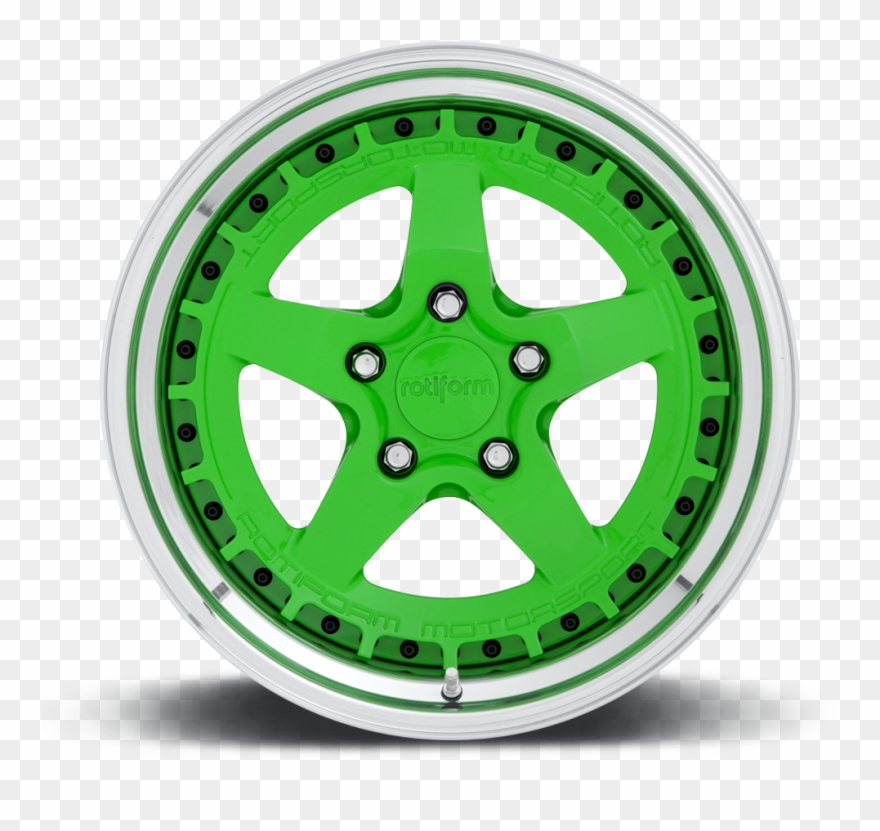 5 Lug Green W/ Polished Lip - Dezent Td Alloy Wheels Clipart