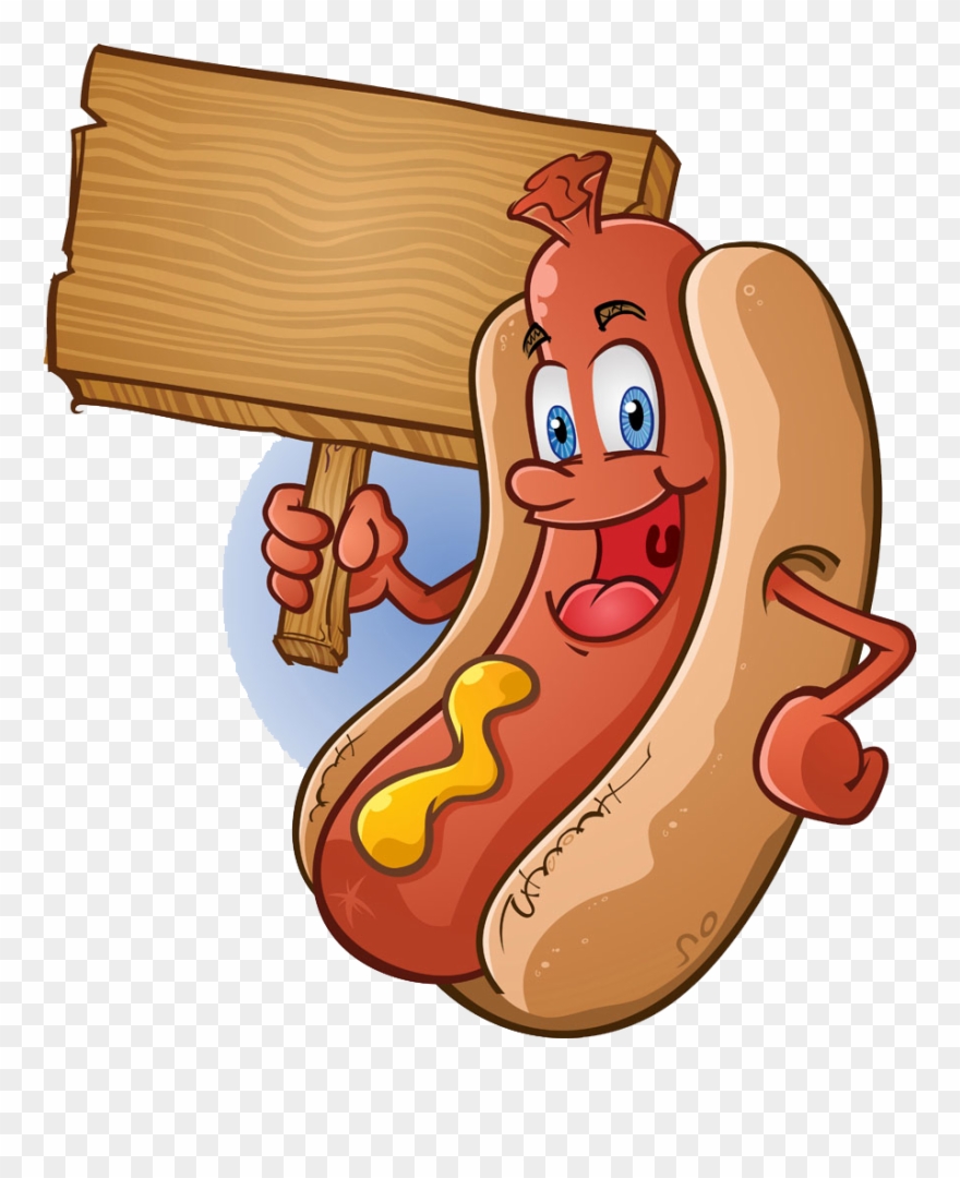 Hot Dog Sausage Bratwurst Barbecue - Hot Dog Cartoon Png Clipart