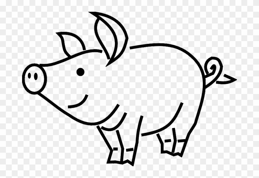Clipart Drawing Of A Pig - Pig Clip Art Black And White - Png Download