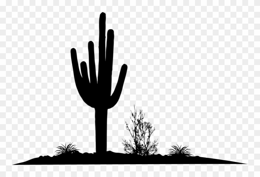 Desert Cactus Silhouette Clipart