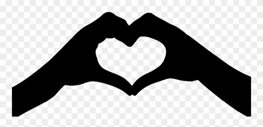 Silhouette Hands In Heart Shape Clipart