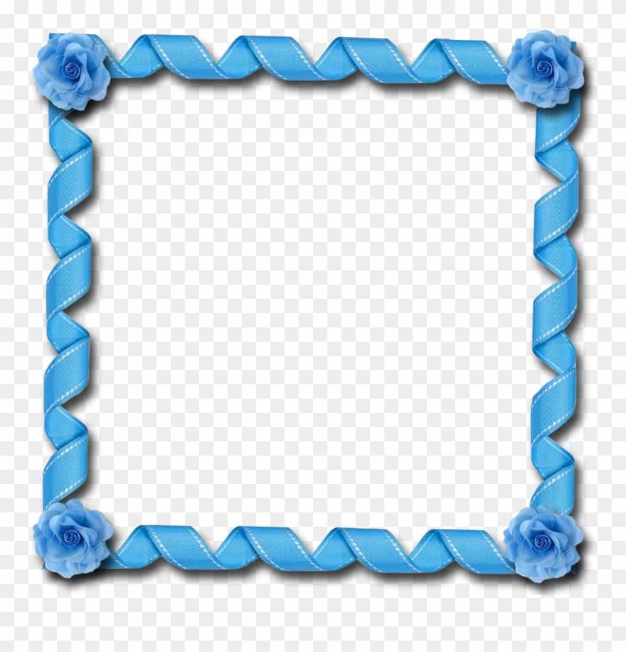 Picture Frame Ribbon - Light Blue Flowers Clipart