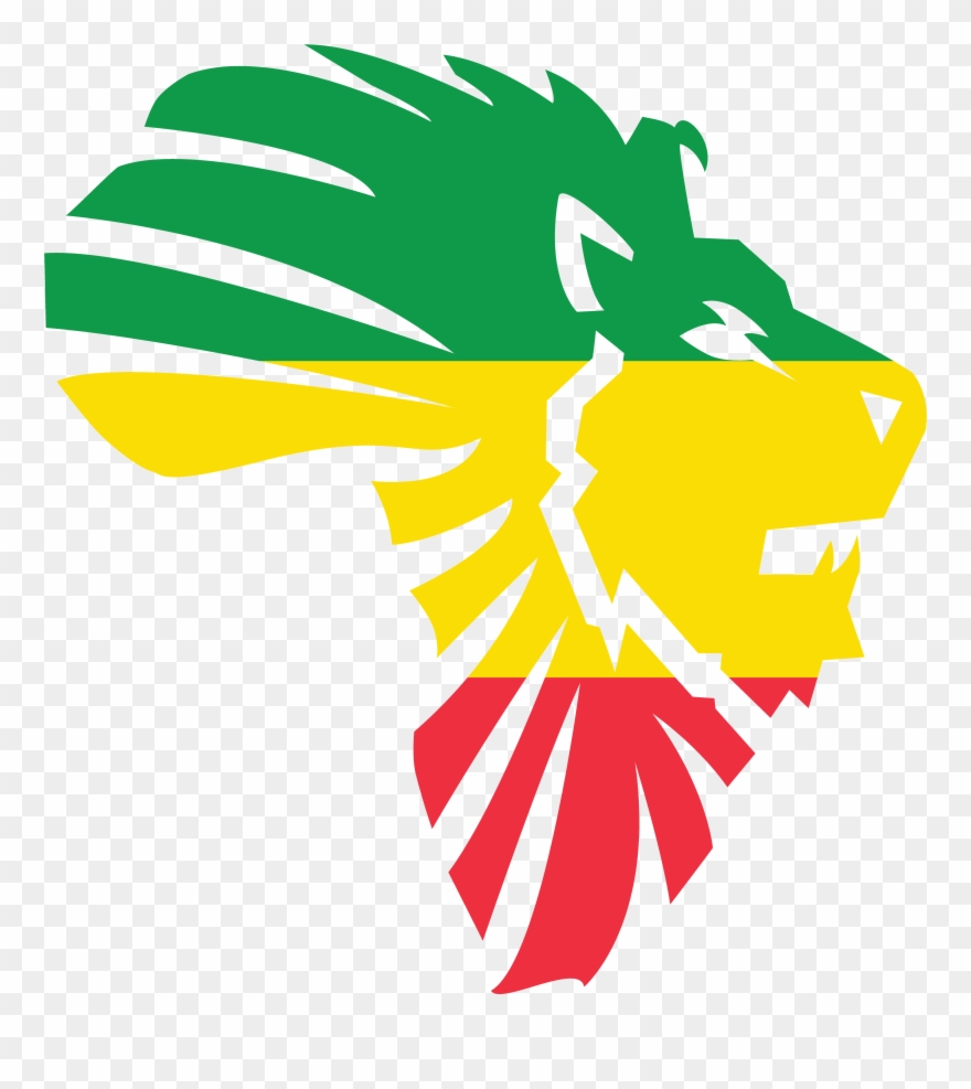 A Beautiful Graphic Red, Gold And Green Lion's Head - Red Black Green Lion Clipart