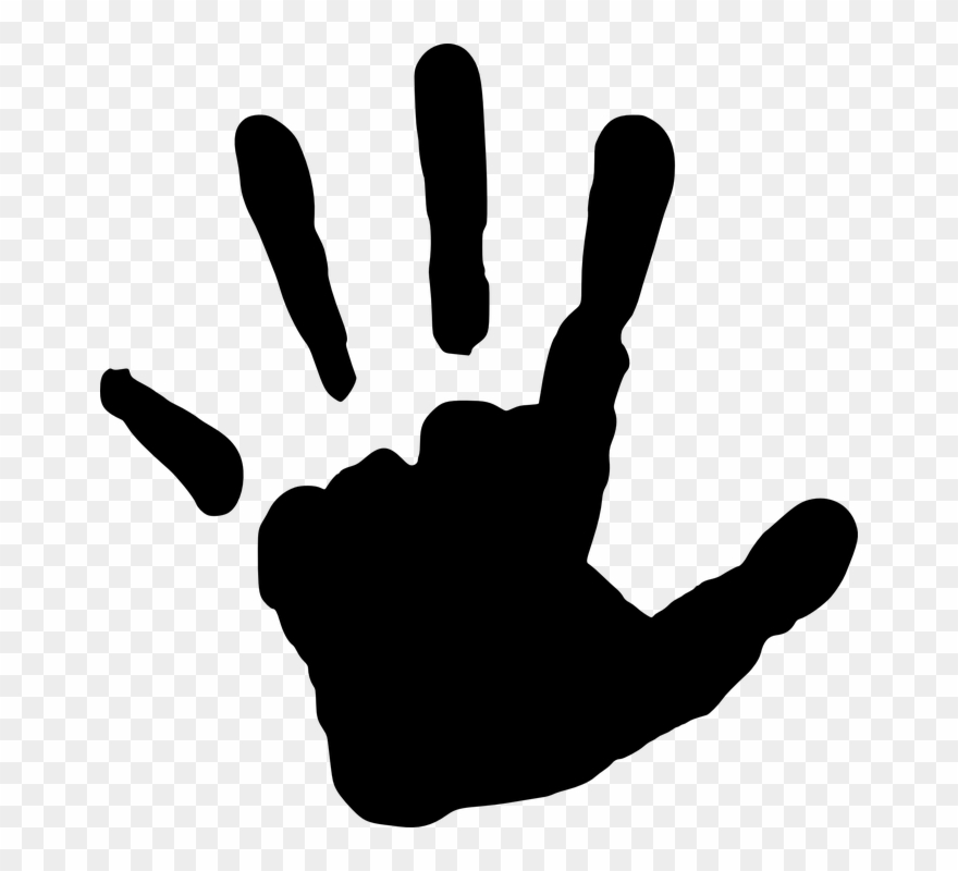 Black Hands Cliparts 24, Buy Clip Art - Kids Handprint Silhouette - Png Download