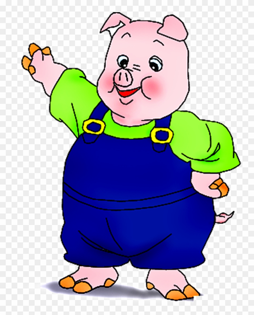 Cute Cartoon Pig Painting - Child Clipart