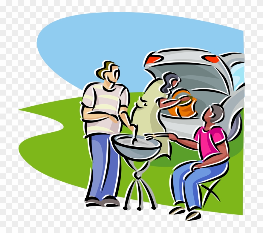 Vector Illustration Of Tailgate Party Social Event - Tailgate Party Clipart