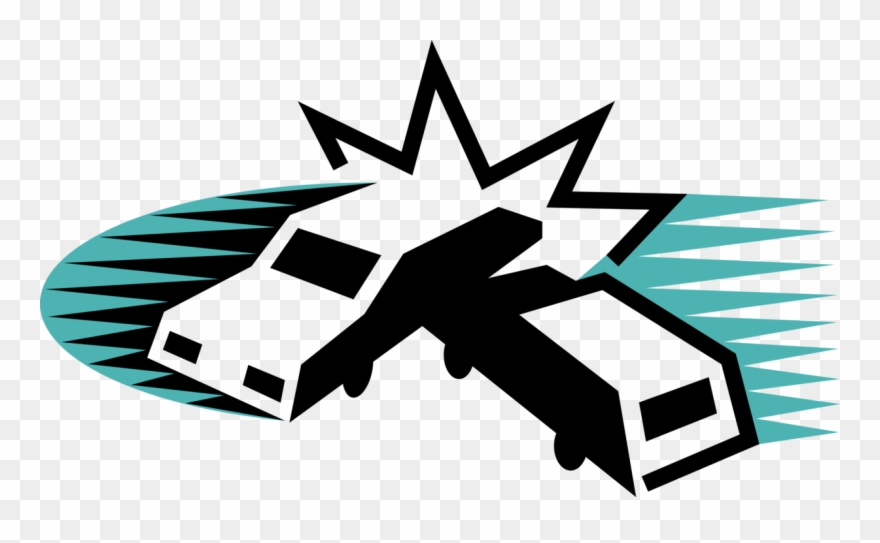 Vector Illustration Of Automobile Accident Collision Clipart