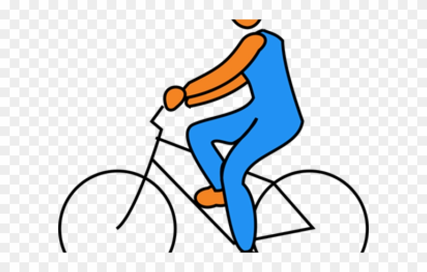 Rider Clipart Blue Bicycle - Png Download