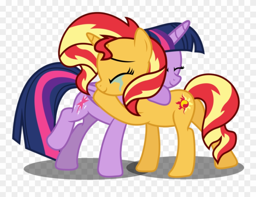 Alicorn, Artist Needed, Crying, Hug, Safe, Simple Background, - Sunset Shimmer Hugs Twilight Clipart
