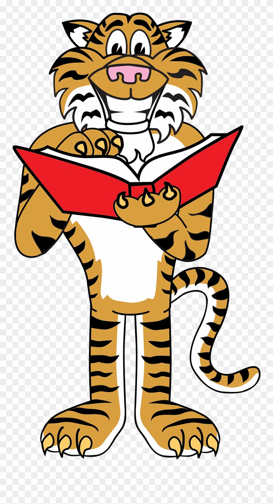 Tiger Reading A Book Clipart