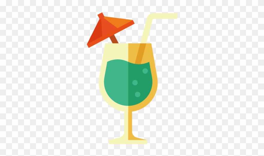 Cocktail Distilled Drink Clip Art Flat Cartoon - Juice - Png Download