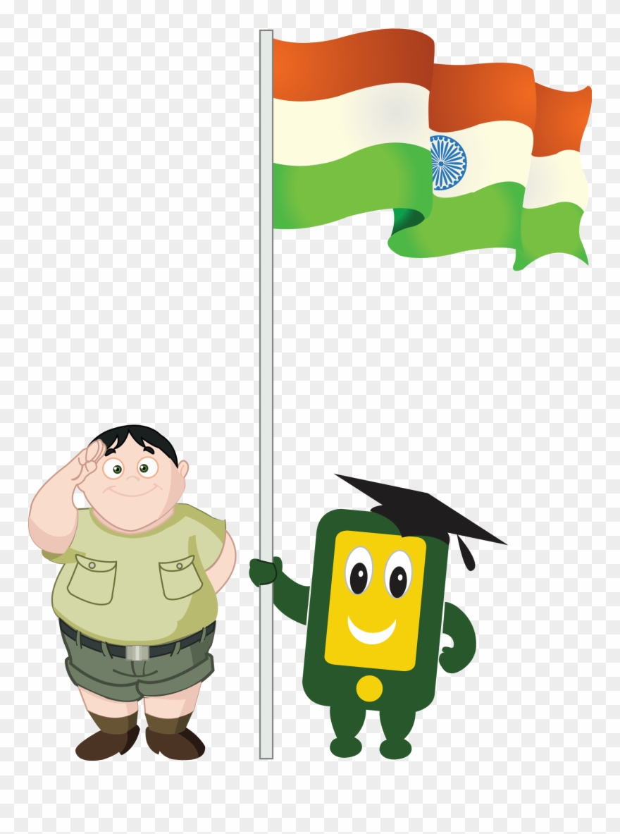 Boy With Flag Png Transparent Images Is - Png Indian Flag Independence Day Clipart