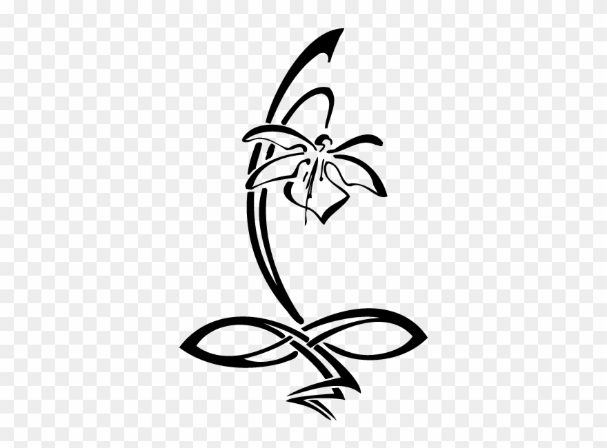 Silueta De Una Orquidea Clipart