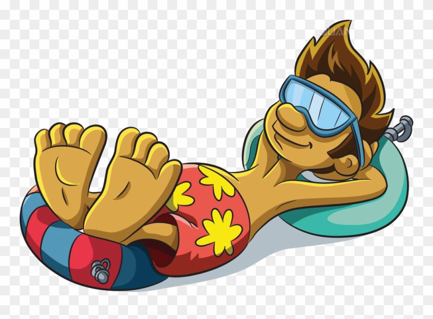 Cartoon Beach Vacation Boy - Clipart Relax - Png Download
