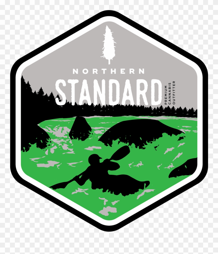 Illustrated Northern Standard Kayaking Sticker - Sticker Clipart