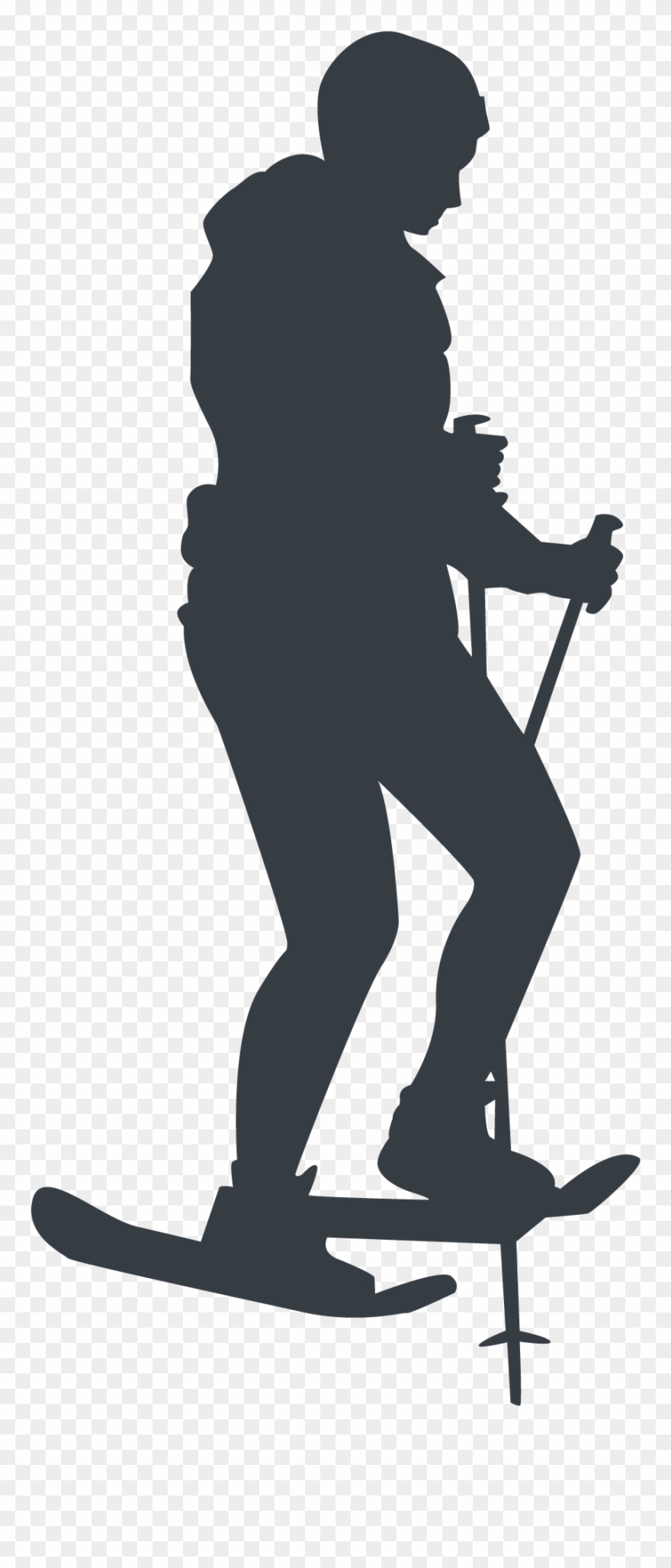 Athlete Silhouette - Snowshoeing Silhouette Clipart