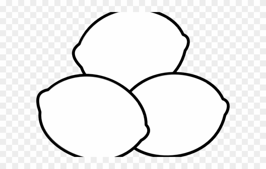 Lemon Clipart Outline - Three Lemons Clipart Black And White - Png Download