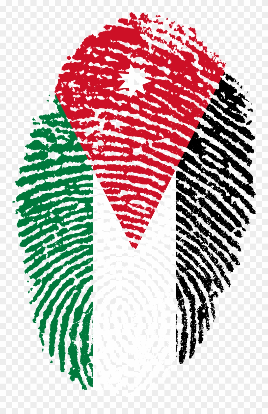 Travel, Jordan, Flag, Fingerprint, Country - Jordanian Pride Clipart