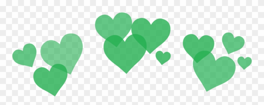 Green Hearts Png Graphic Black And White - Black Heart Crown Transparent Clipart
