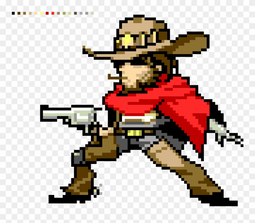 Overwatch Mccree Pixel Spray - Overwatch Mccree Pixel Art Clipart