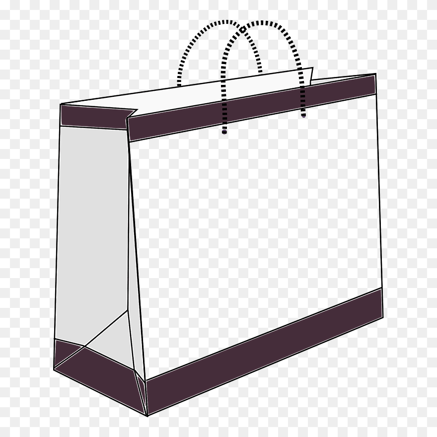 Shopping Bag Black And White Clipart