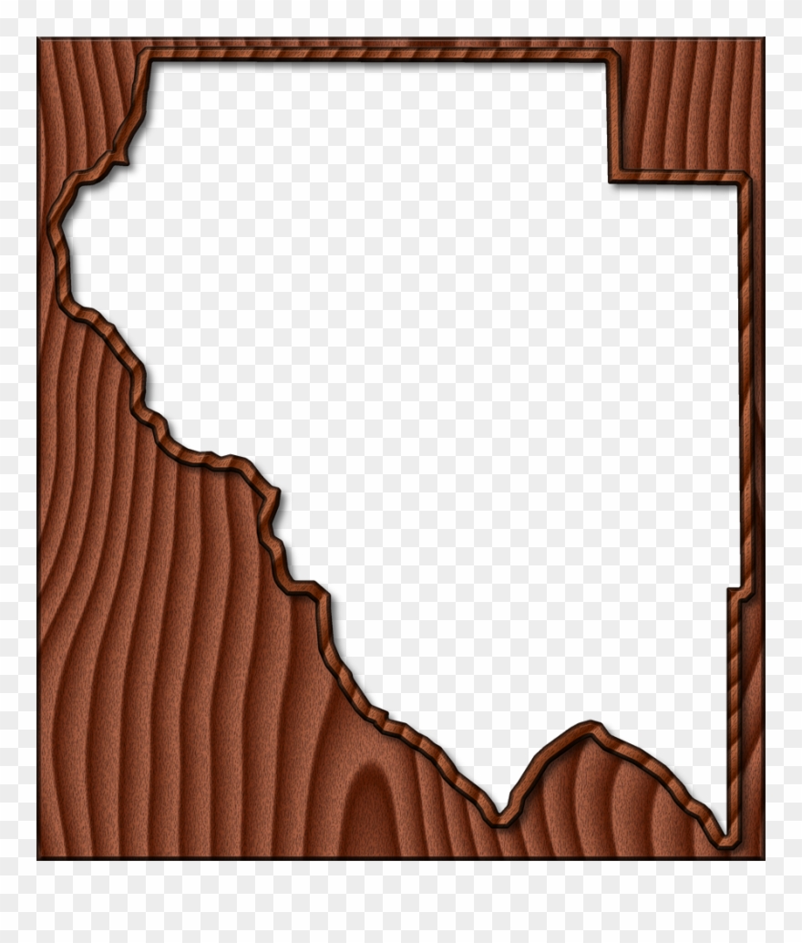 A Map Of Okeechobee With The Map Area Carved From A - Picture Frame Clipart
