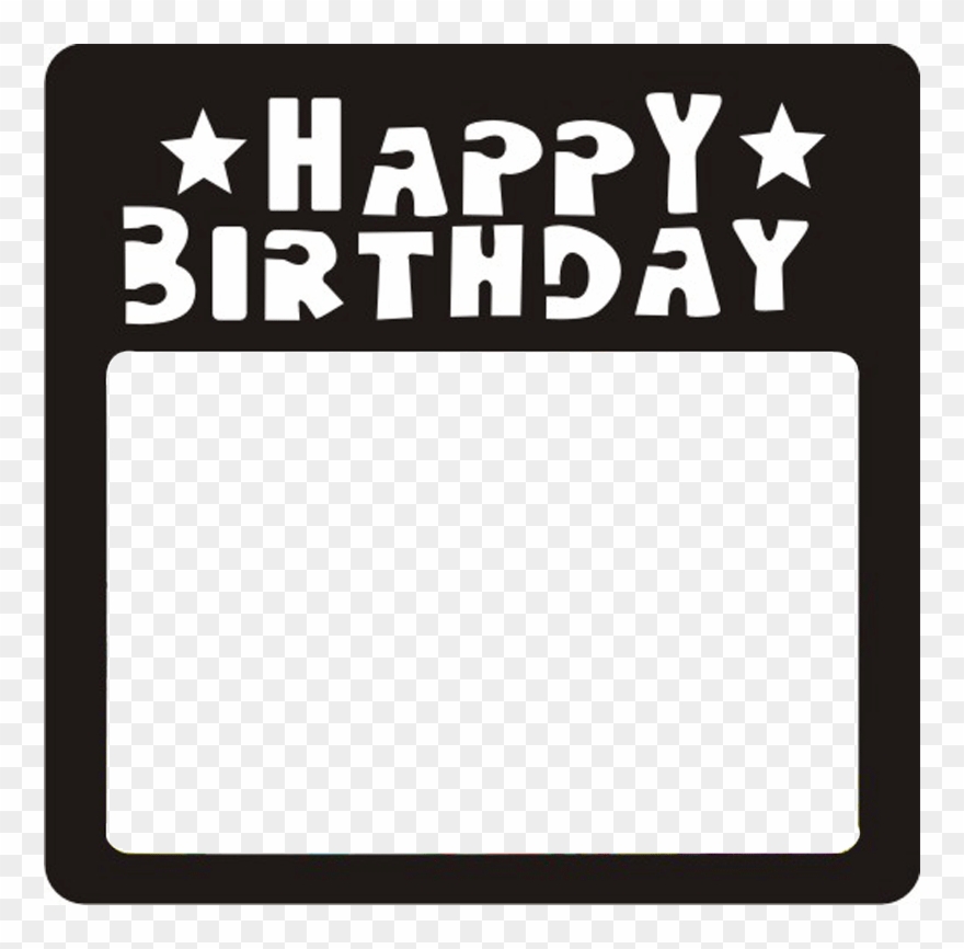 Cutesy Happy Birthday Personalized Photo Frame By Urban - Happy Birthday Frame Black And White Clipart