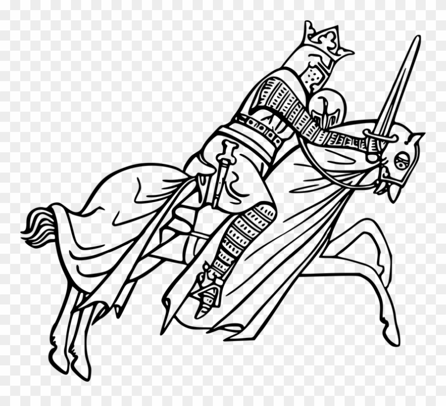 Knights Cliparts 10, Buy Clip Art - Knight Black White Png Transparent Png