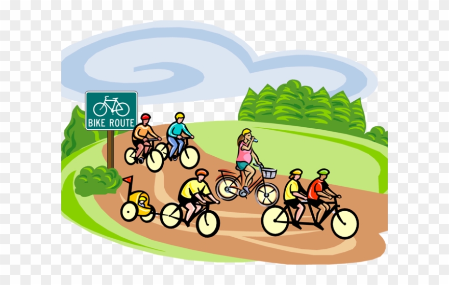 Cycling Clipart Byke - Biking With Friends Clipart - Png Download