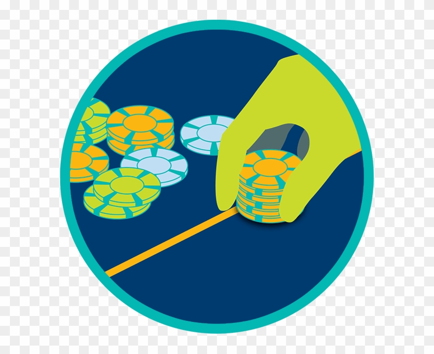 A Hand Places A Stack Of Chips Across A Line, Into - Hand Clipart