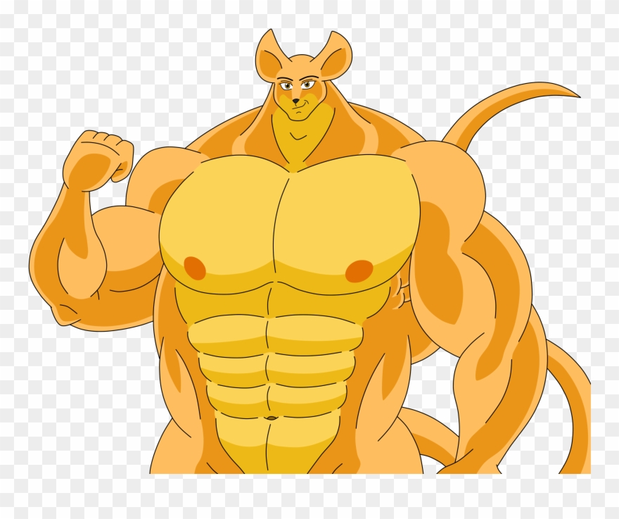 Golden Boi Flexing - Cartoon Clipart