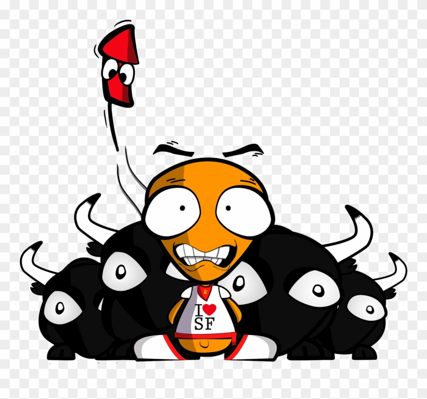 Dibujo Toro Chupinazo San Fermin - San Fermin Clipart