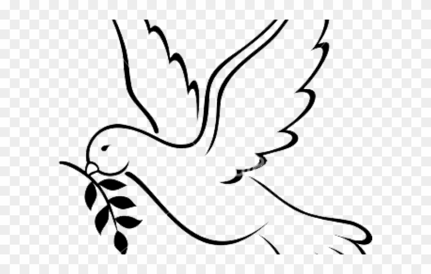 Drawn Spirit Peace Bird - Drawing Of Dove For Peace Clipart