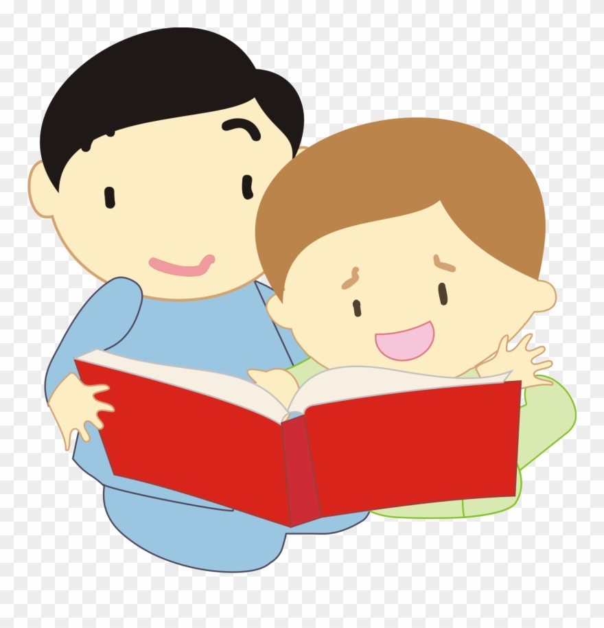 Pai E Filho Lendo Desenho Clipart