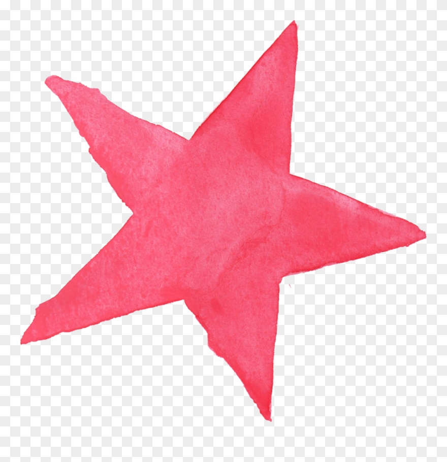 Watercolor Star Transparent - Pink Star Png Clipart