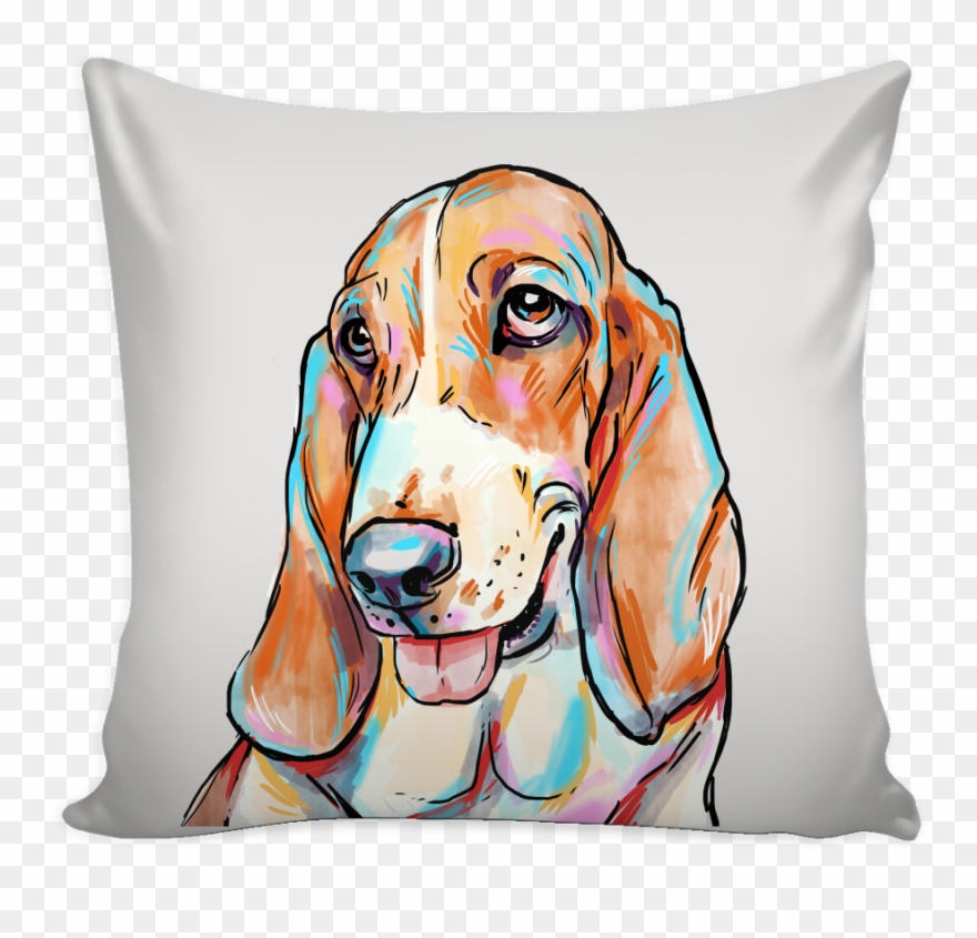 Basset Hound Pillow Cover - Throw Pillow Clipart