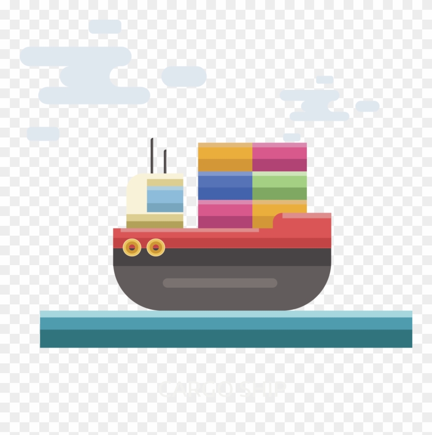 Intermodal Cargo Port Color Shipping Ship - Intermodal Container Clipart